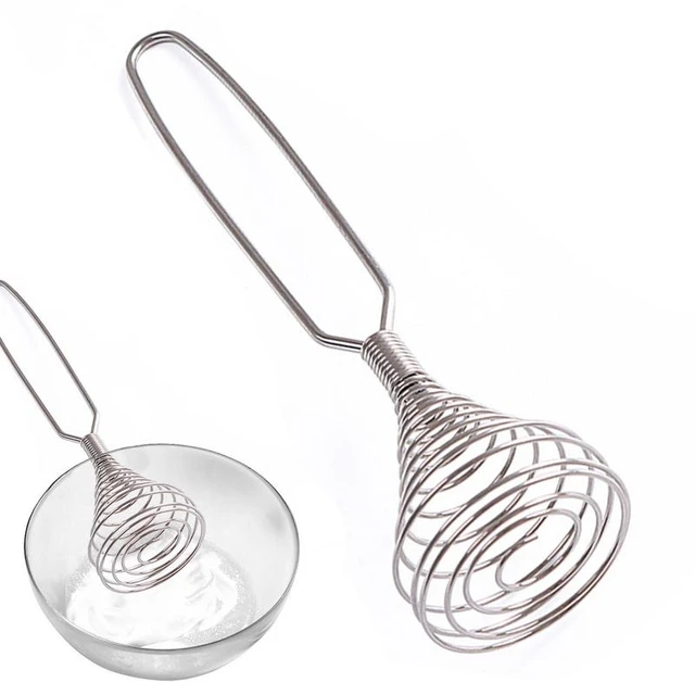 Stainless Steel Spring Coil Whisk Mixing Manual Egg Beater Spring  Semiautomatic Laborsaving Device Egg Beater