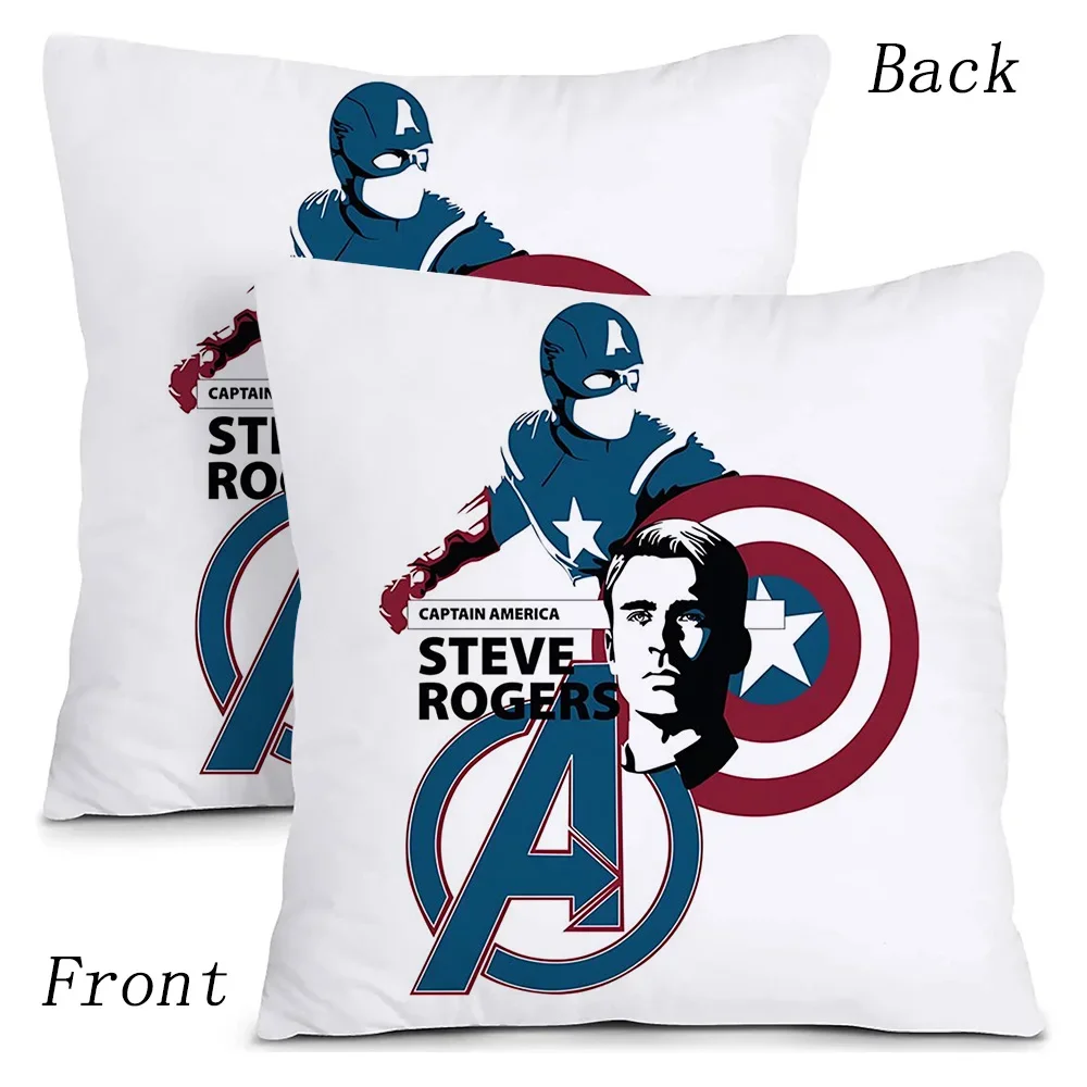 Marvel Captain America Pillow Covers Cartoon Sofa Decorative Home Double-sided Printing Short Plush Cute Cushion Cover