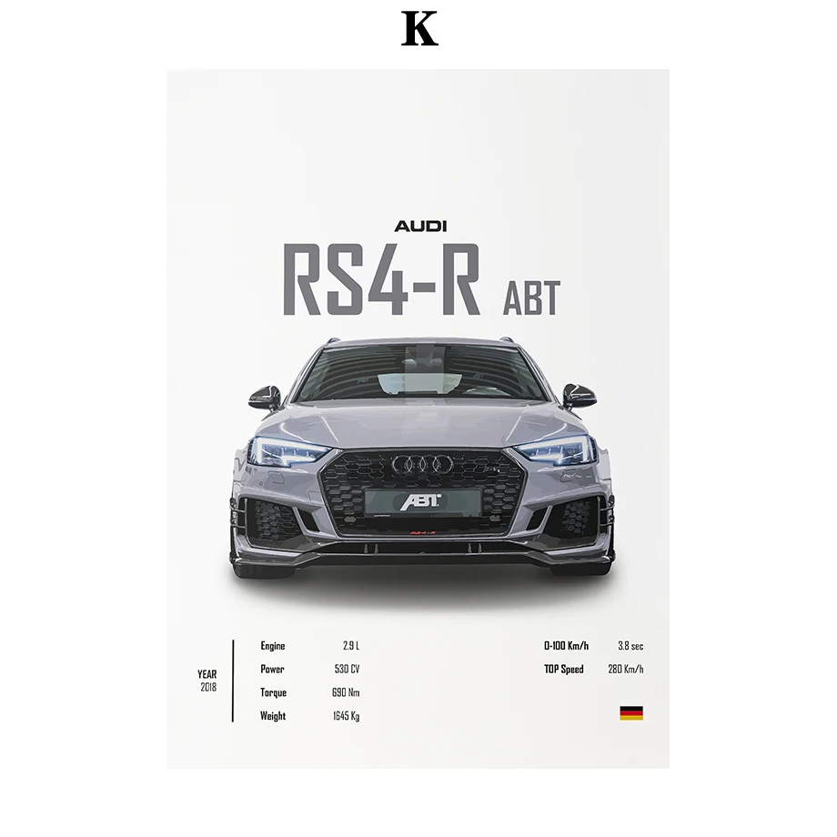 thumbnail image 1 of Cuadro sobre lienzo para pared con diseño de coche de lujo R8 RS7 RS5 PS6 PS4 RSQ8, póster nórdico e impresión de imágenes para pared, decoración del hogar para sala de estar, 1 of 5