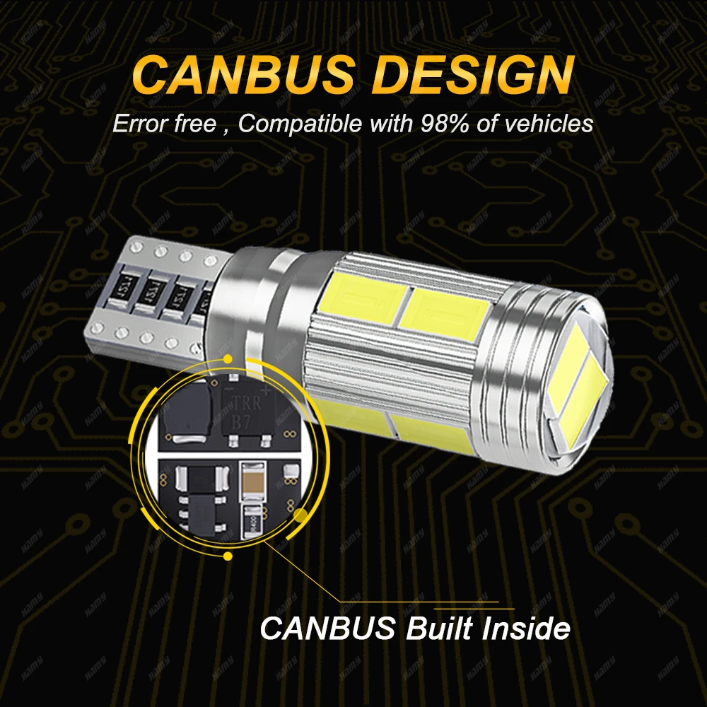 ڵ LED ȣ 194 LED ,  , 12V 10SMD, 6500K ȭƮ  ̵ Ʈũ ȣ , T10 W5W, 2 
