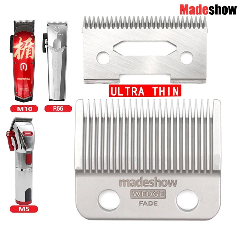 Hair Clipper Replacement Blade Madeshow M5(F) M10 R66 Wedge Fade Blades Stainless Steel Hair Clipper Ultra Thin Blade Trimmer Replacement Original Cutter Head