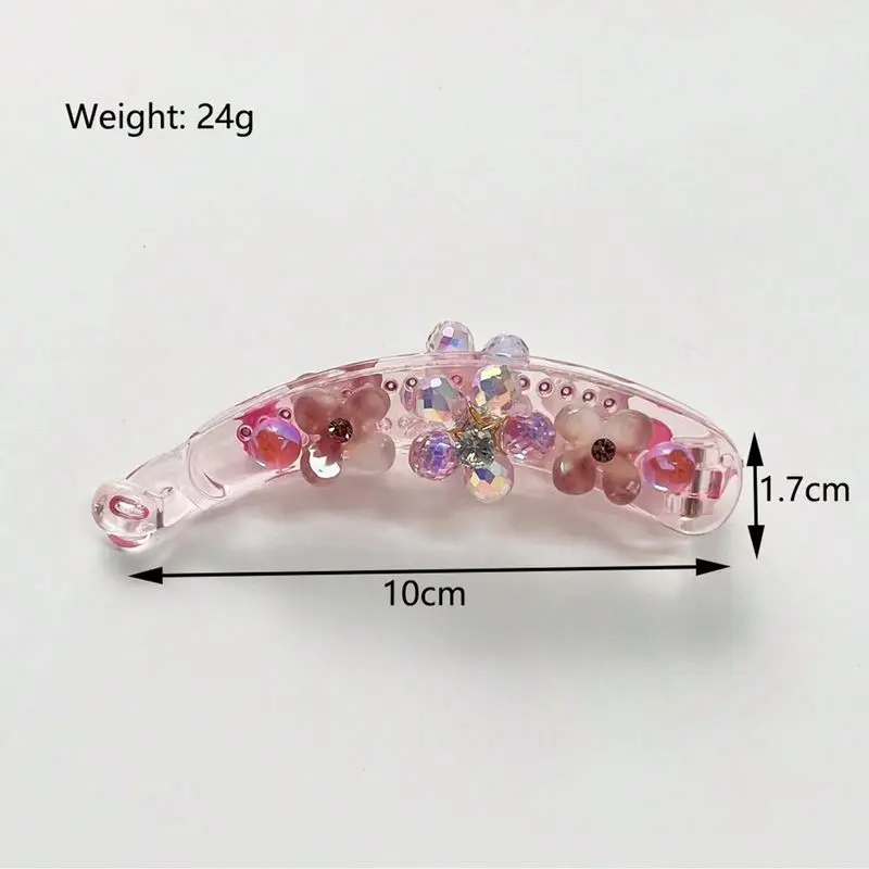 1pc drei Blütenblatt Gras Bananen clip, ein Wort Twist Clip, Temperament vertikale Clip, Haarschmuck, Diamant besetzt Haars pange – Detail 9