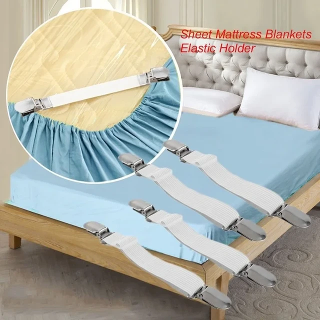 Elastic Bed Sheet Strip Fastener, Prendedores de folha de cama, Capa de  colchão ajustável, Suporte cobertores