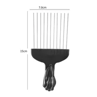 Peigne à cheveux en métal noir pour hommes, peigne de coiffure, brosse de teinture pour cheveux, choix africain, brosse à cheveux Afro, outils de coiffure 5