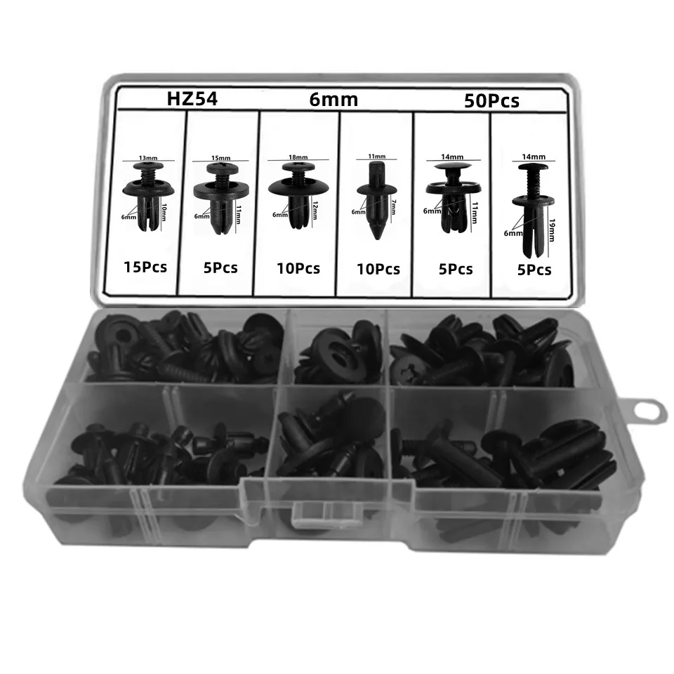 

6mm Car Trunk Plastic Fastener Clip Repair Small Box Auto Mudguard Screw Rivet Bag Packed For Mitsubishi Wheel Arch Lengthening