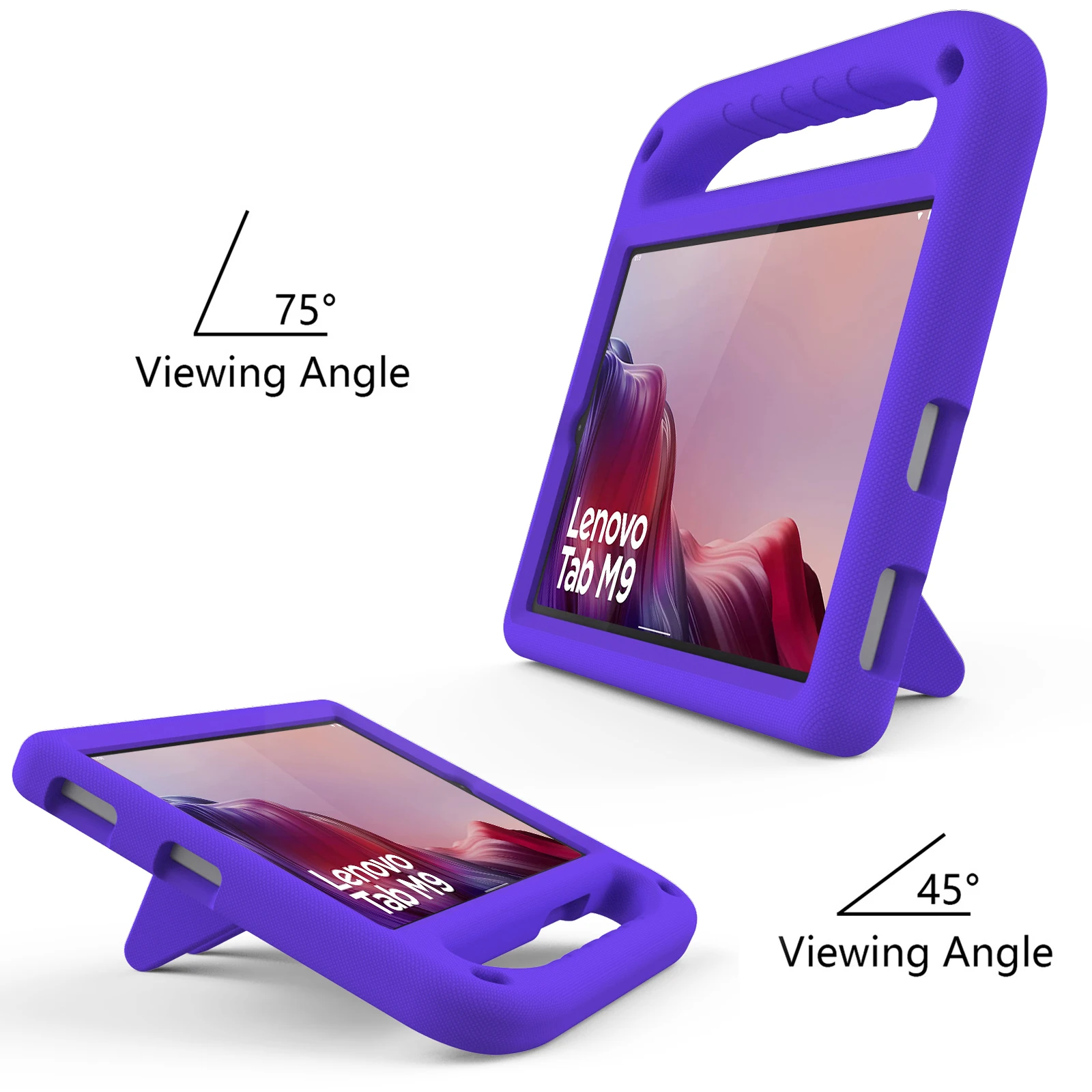 Durable Shockproof Stand Cover with Handle for 9-Inch Tablets - Kids Safe Friendly, Soft EVA Case