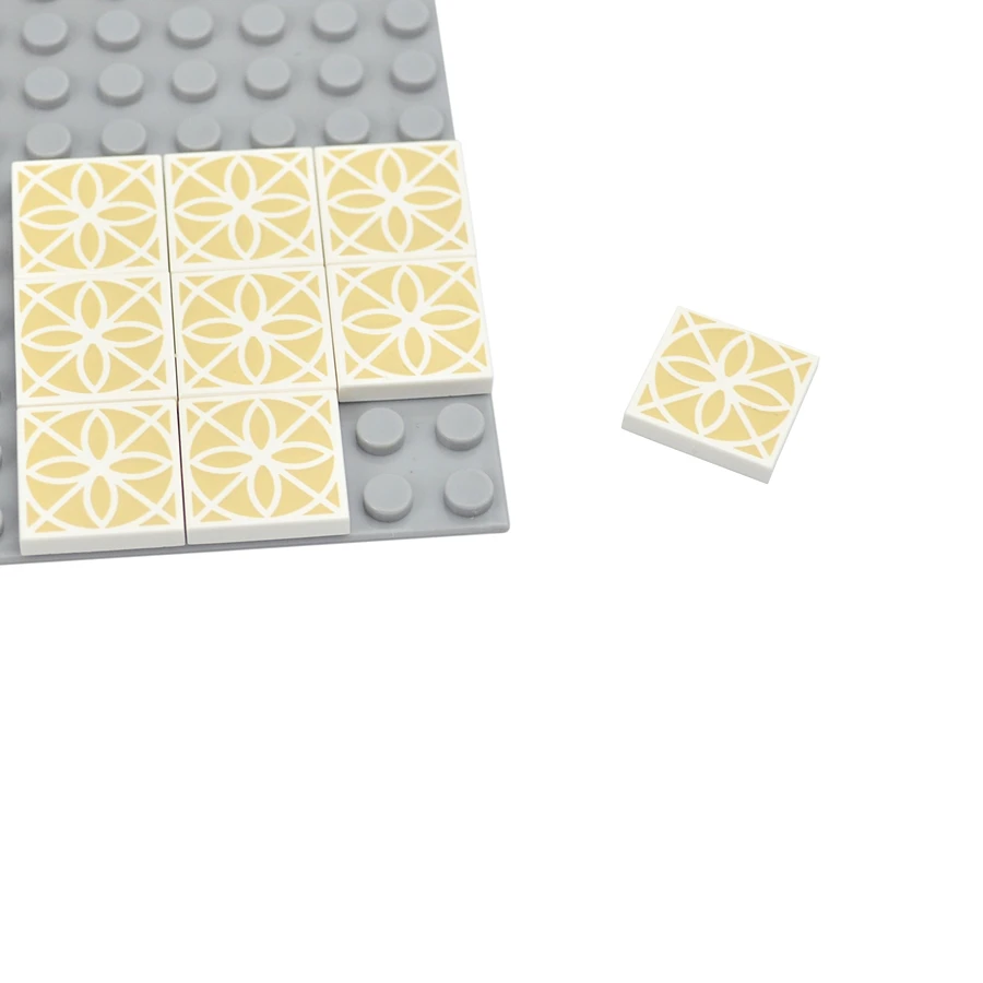 타일 ??벽돌 부드러운 2x2 50Pcs 인쇄 조립 빌딩 블록 장식 바닥 세라믹 타일 MOC 도시 집 건설 완구
