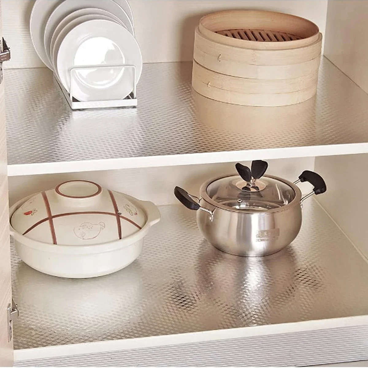 Kitchen Oil Proof Aluminum Foil Waterproof Stickers Self Adhesive Wallpaper Stickers for Countertop Drawer Cabinets Shelf Line