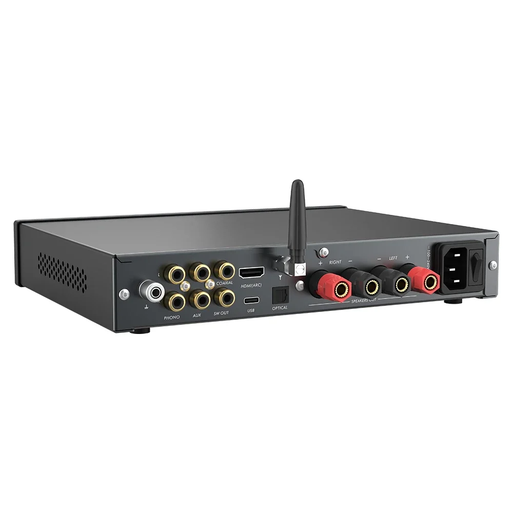 LOXJIE A40 Power Amplifier Headphone Amp 165W X 2 MQA-CD Bluetooth XU-316 DSD256 Optical I2S HDMI ARC PHONO Remote Control 5