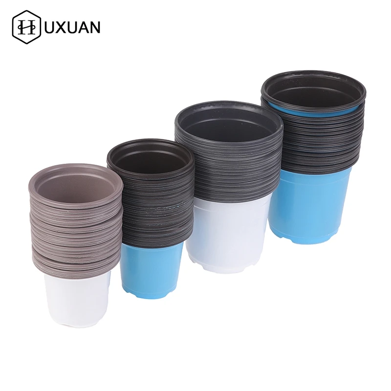 Plastic flower pot 1/10Pcs for succulent plant small flowerpot simple planting seedling pot thickened nursery pots