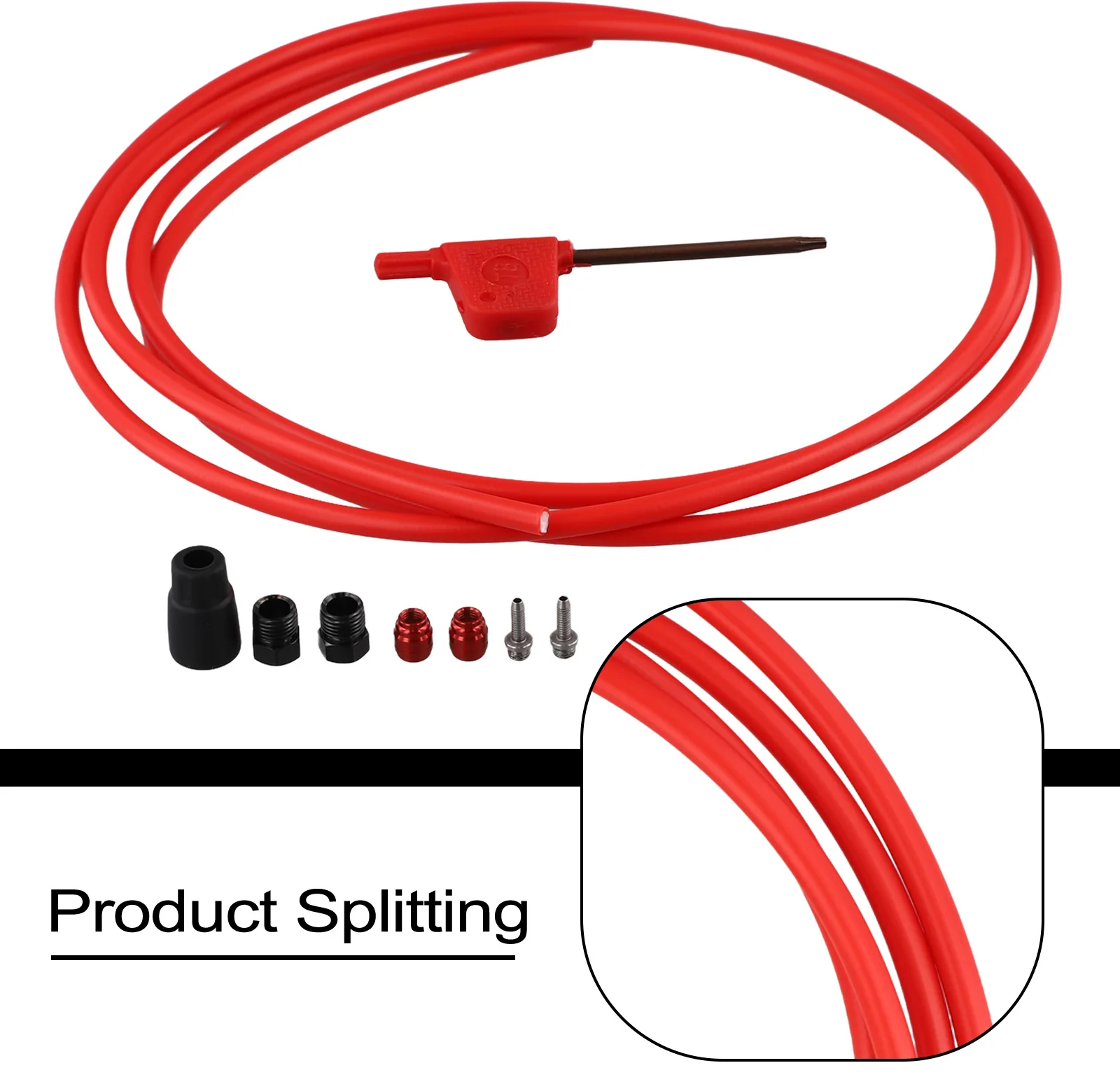 Premium Fahrrad E-Schlauch-Set 2 Meter Universals passend für SRAM-Systeme Professionelles hydraulisches Bremsleitungs-Kit für Fahrräder_voghion.com