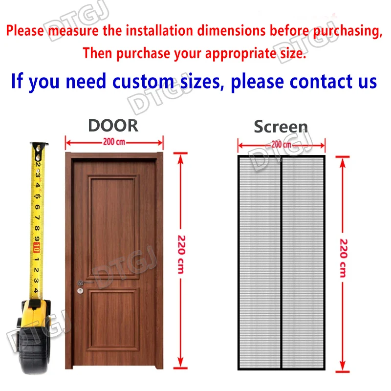 Magnetic Door Screen Insect Mosquito Net Curtain Black Fly Insect Auto Closing Invisible Mesh For Kitchen indoor living room
