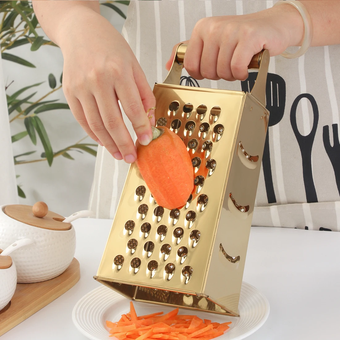 1/2PC Gold Multi-functional Grater Potato Masher Ricer Vegetable Fruits Tool Fruit Slicer Peeler Carrot Shredder Kitchen Gadgets