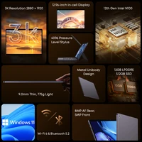 CHUWI 2024 Hi10 Max 2 IN 1 Tablet Laptop Intel Core N100 12.96" 3K IPS Screen 12GB RAM 512GB SSD Tablets Windows 11 2.4G/5G Wifi 2