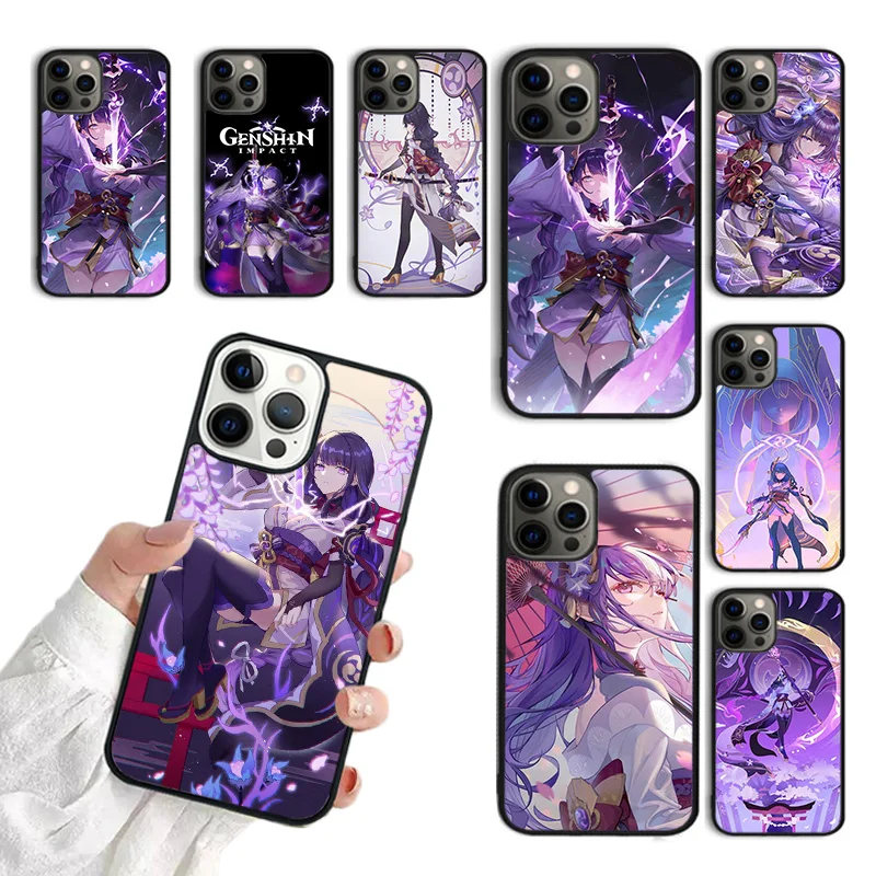 Custodia Per Telefono Raiden Shogun Genshin Impact Per Iphone 15 Se2020 11 12 13 14 Pro Max Mini Cover Per Iphone Xs Max Xr 7 8 Plus Fundas
