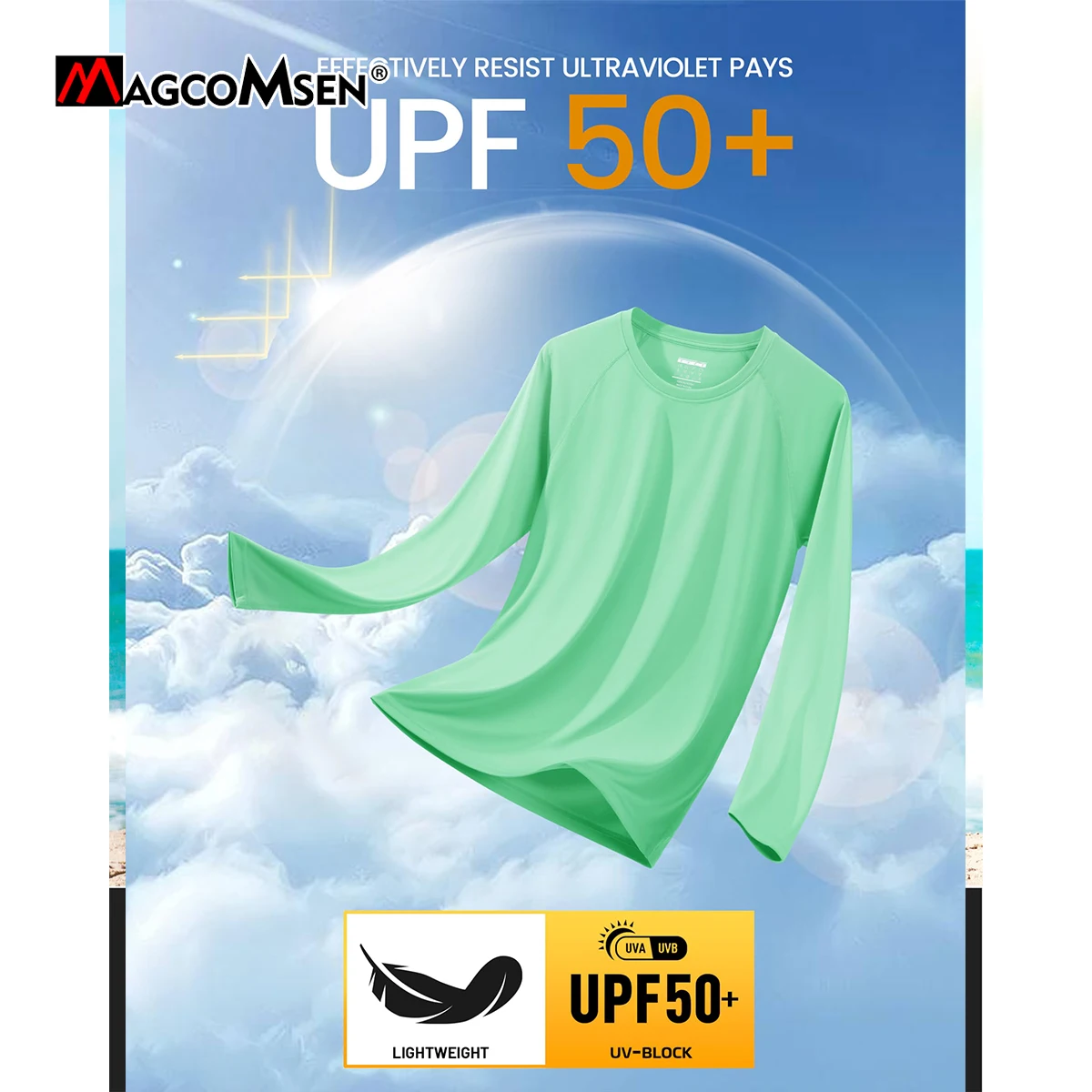 Confezione Da 3 Magliette Uomo Maniche Lunghe Performance, UPF 50+, Protezione Solare E Asciugatura Rapida