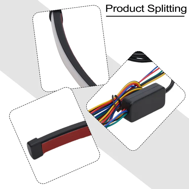 Motorcycle LED Strip Light Start Scan Flexible LED Motorcycle Stop Light 20CM Motorcycle Tail Light Car Turn Signal Lights 6