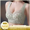New Ice Silk Traceless Pregnant Women's Breastfeeding Underwear Thin Lace Print Soft Comfortable Integrated Sports Women's Bra 2