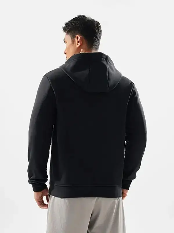 리닝 남성용 레귤러 핏 후드 오픈 가디건 스웨트셔츠 따뜻한 폴리에스터 섬유 지퍼 클로저 스포츠웨어 캐주얼 아웃도어 기어