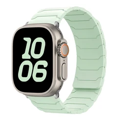 Magnetic Silicone Apple Watch Bracelet Strap - Series10 - 42mm (Mint green)