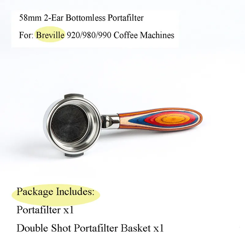 Davonpha 58 mm bodemloze portafilter voor Breville Oracle & Dual Boiler