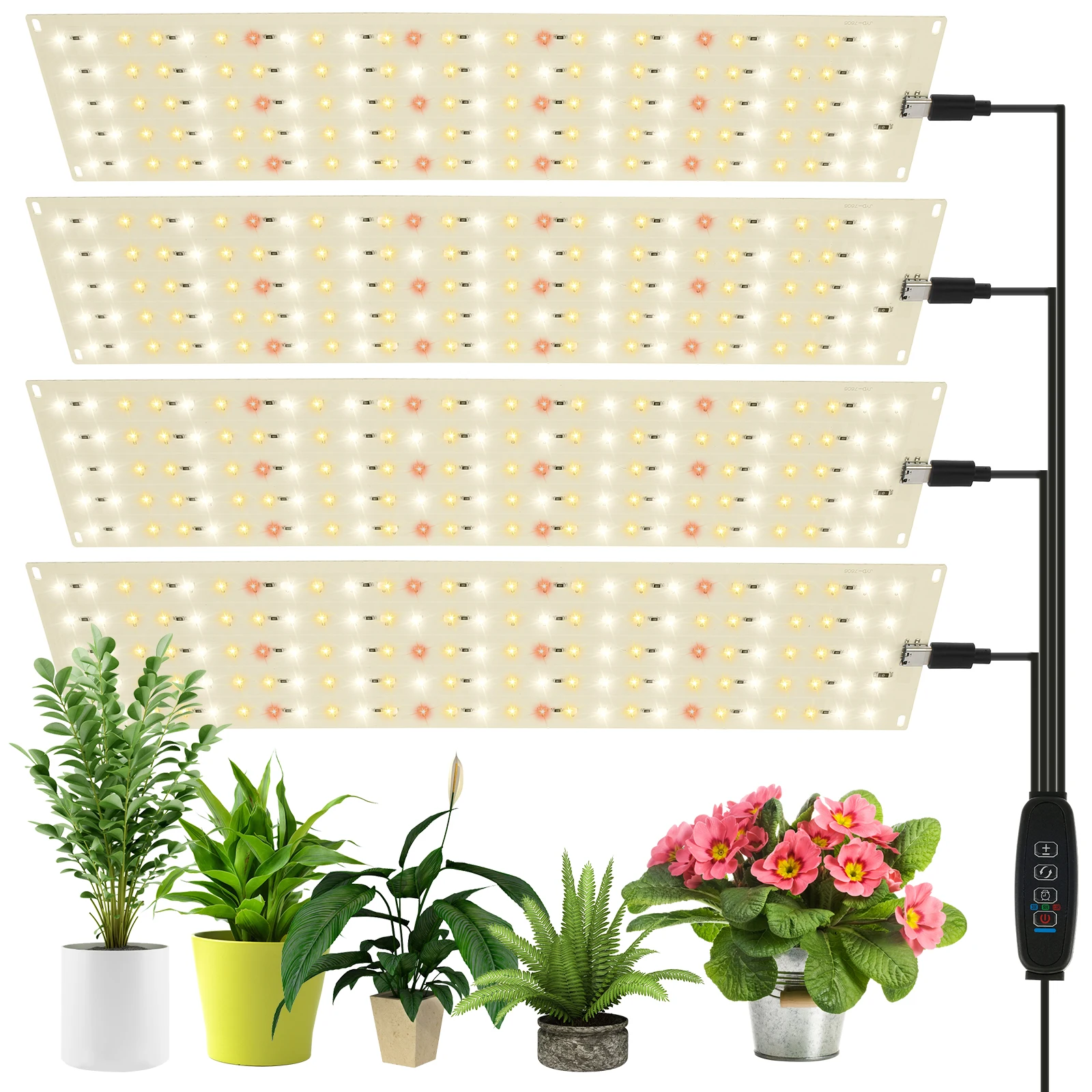 

4Pcs Grow Light Ultra-Thin Panel Full Spectrum Grow Light Adjustable Brightness Plant Grow Lamp Easy to Install Grow Light Lamp