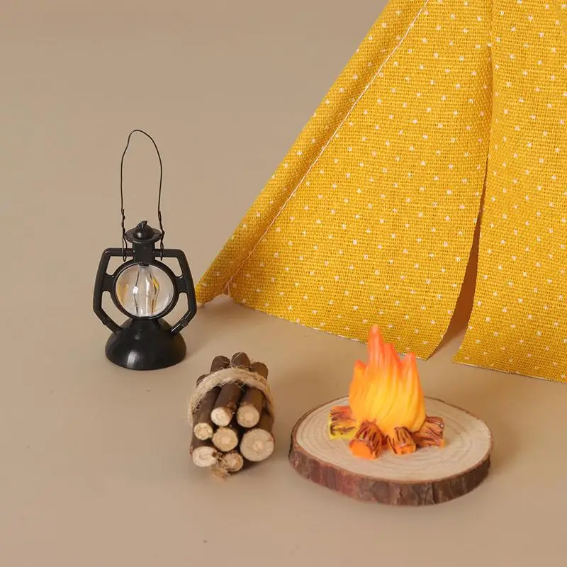 1:12 Scale Camping Tent Model Decoration Simulated Outdoor Tent Ornament Miniature Scene Accessories Doll Small Tent Toy