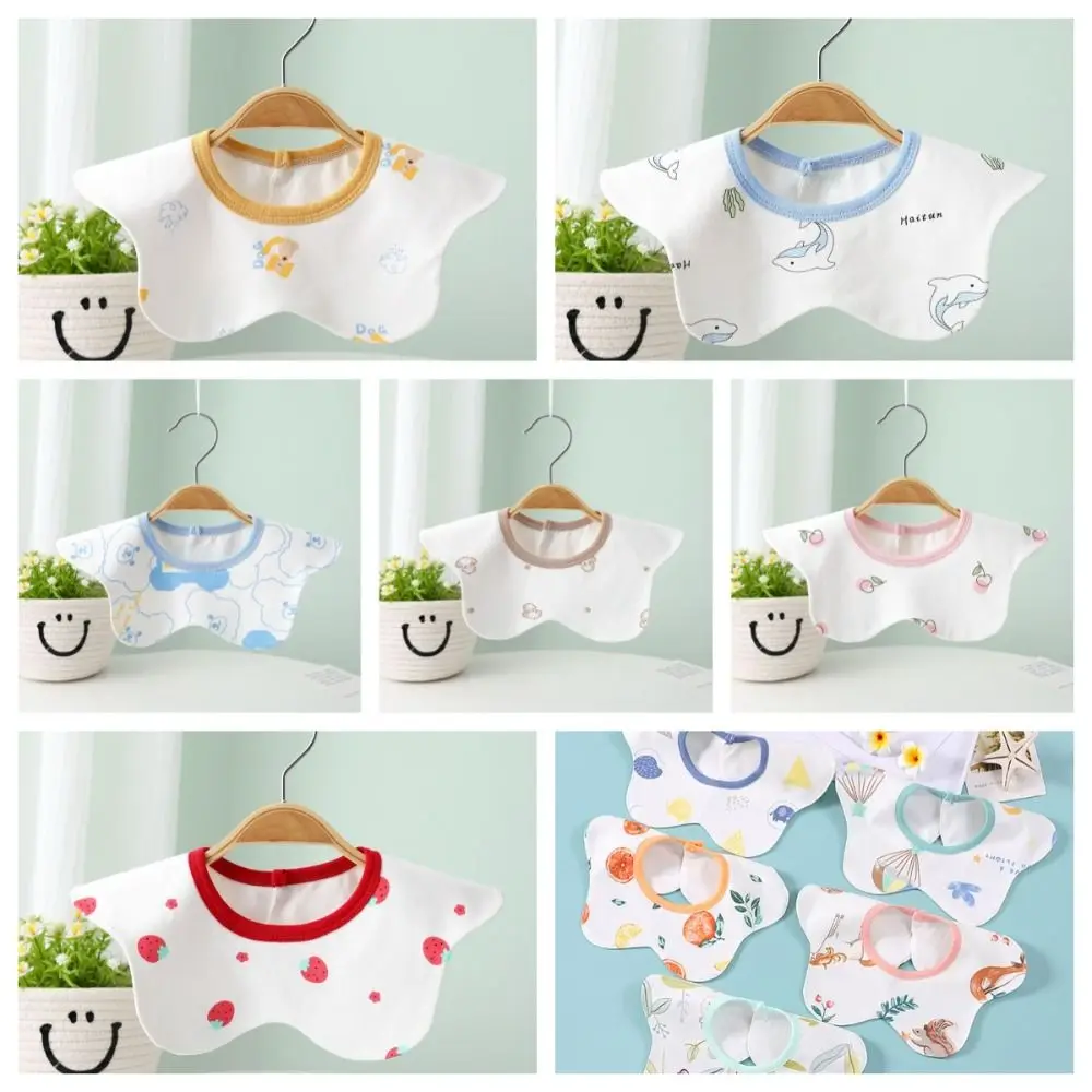 Printing Baby Muslin Bibs Cloth Solid Color Snap Button Saliva Towel Cotton Ruffle Burp Cloths Infant Scarf