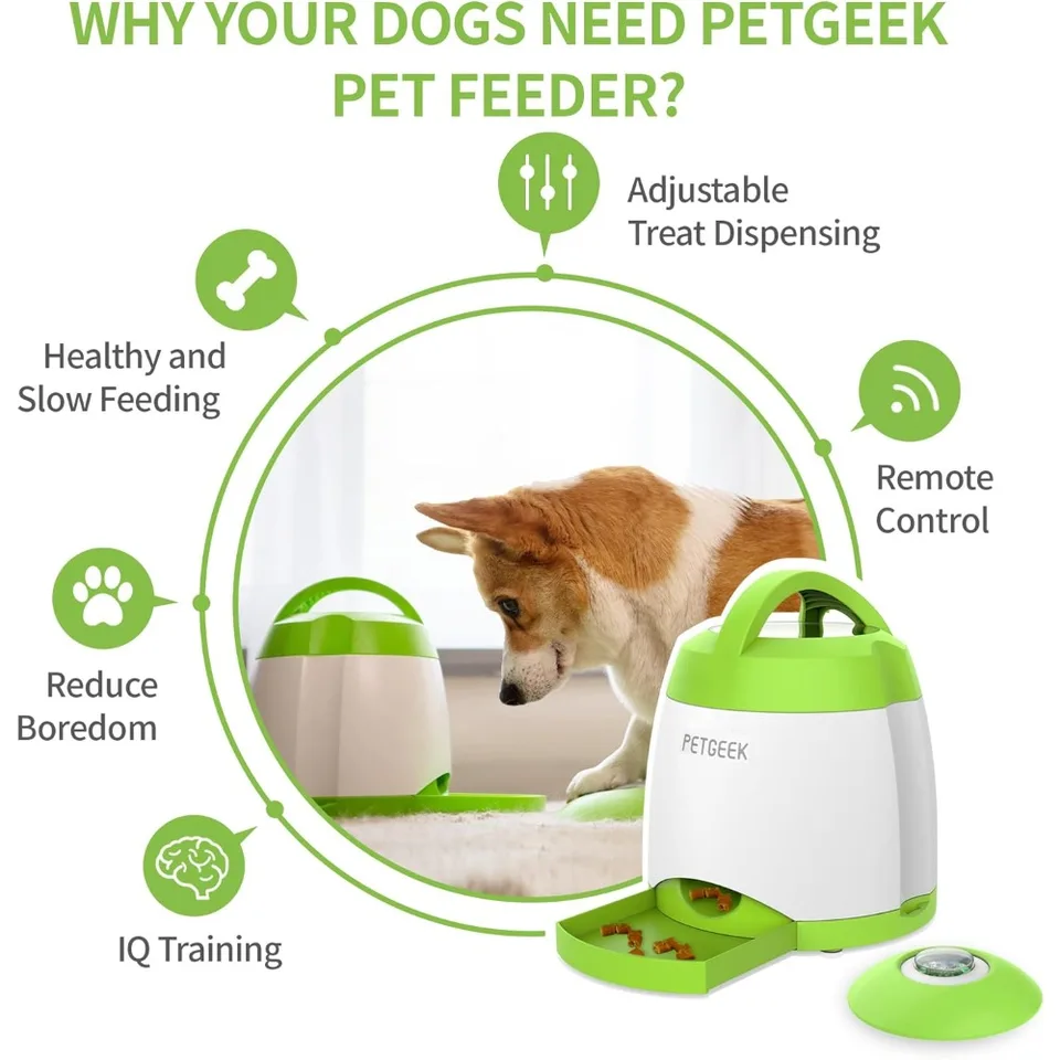 Automatic Dog Treat Dispenser Interactive Pet Feeder