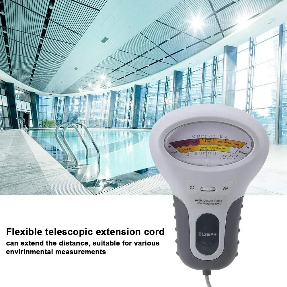 

Chlorine Testing Device 2-in-1 Water Chlorine Content Measuring Machine Swimming Pool Instrument Water Chlorine PH Tester
