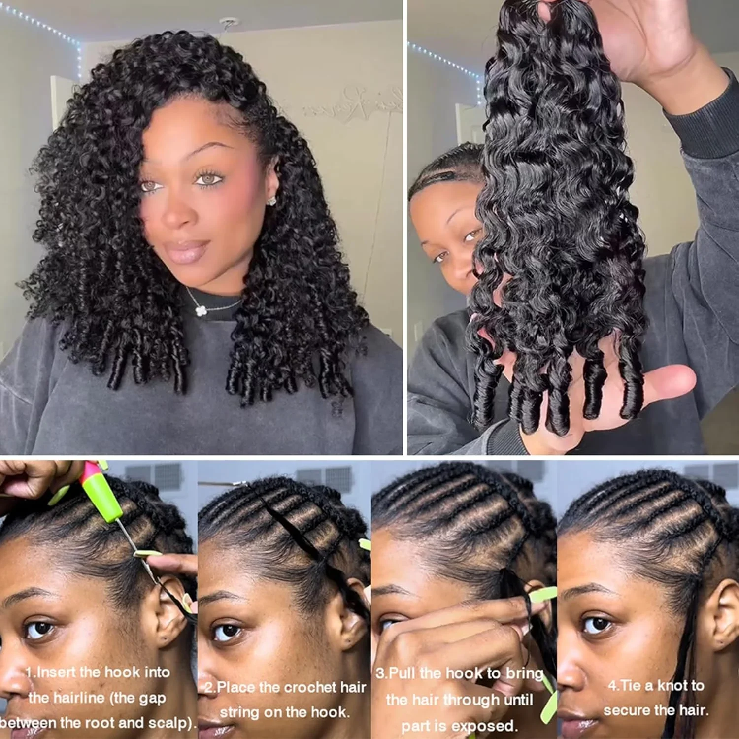 Extensioni di Capelli Umani Ricci Burmesi 100% Pre-Separate 12A Brasiliane Vendita all'Ingrosso - immagine 5