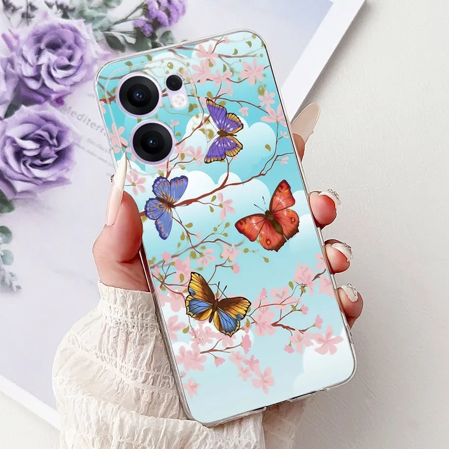 Clear TPU Silicone Soft Phone Case with Floral Design