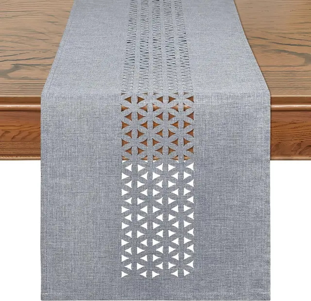 Runner Da Tavolo Impermeabile Nero 30x120cm - Tovagliolo Lavabile Per Pranzo, Feste E Decorazioni - Foto 9