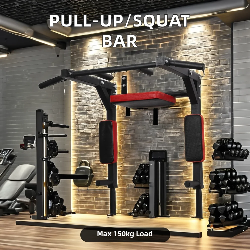 Multifunctional Power Tower Wall-mounted Pull-up and Chin-up Dip Station Steel Metal Indoor Home Fitness Equipment