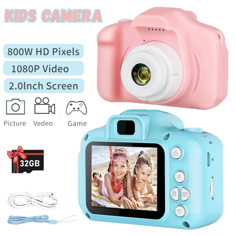 Digital Camera X2 Children 32G Mini Vintage HD Video