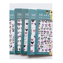 

1PCS New Disney Mickey Minnie Bowknot Children's Anime Nail Stickers Nail Art Decorative Art Design Back Adhesive Slider Sticker