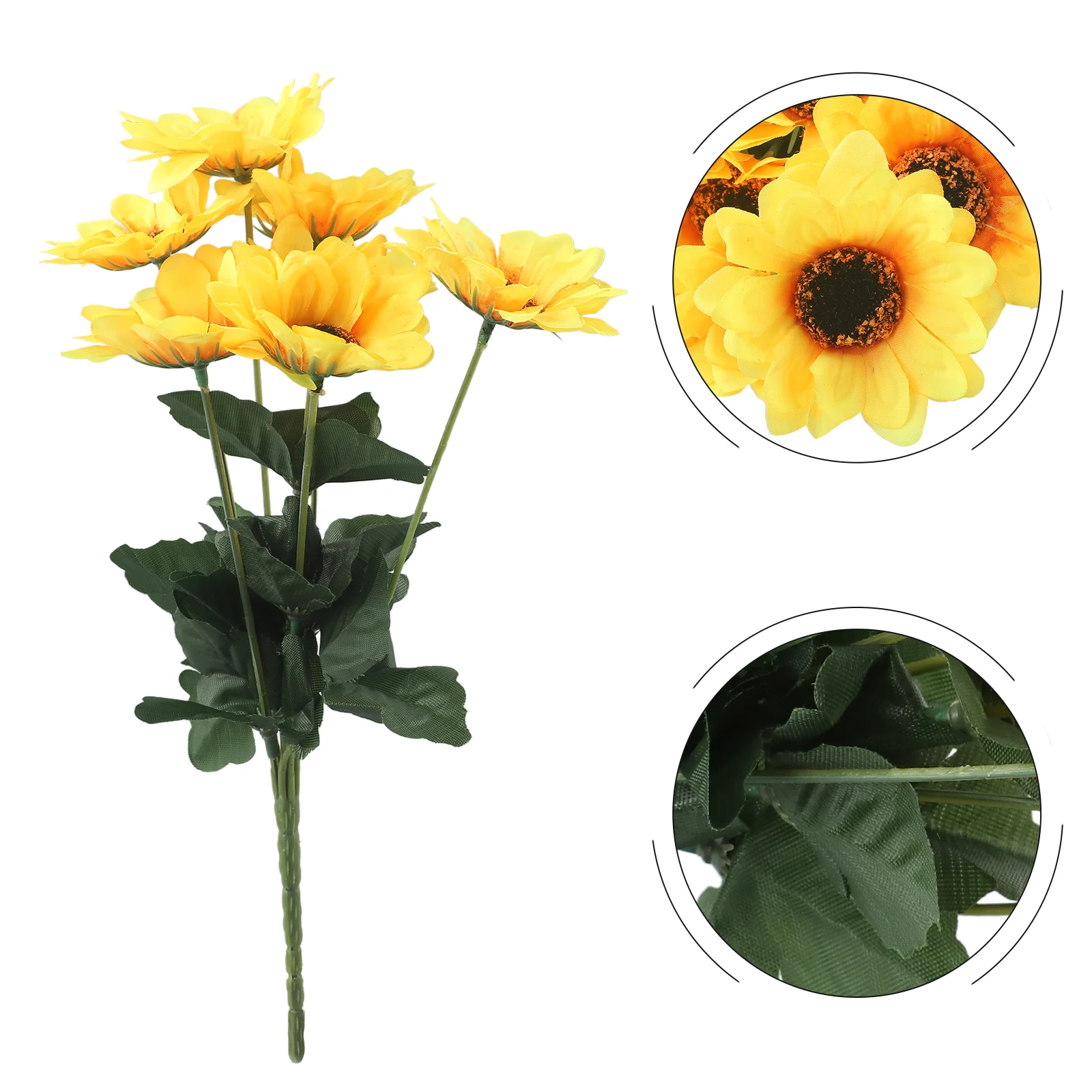

7 Heads Artificial Sunflowers Fake Flower Bouquet Home Garden Wedding Party Decor 29cm Shrubs Fake Flower Bouquet Photo Props