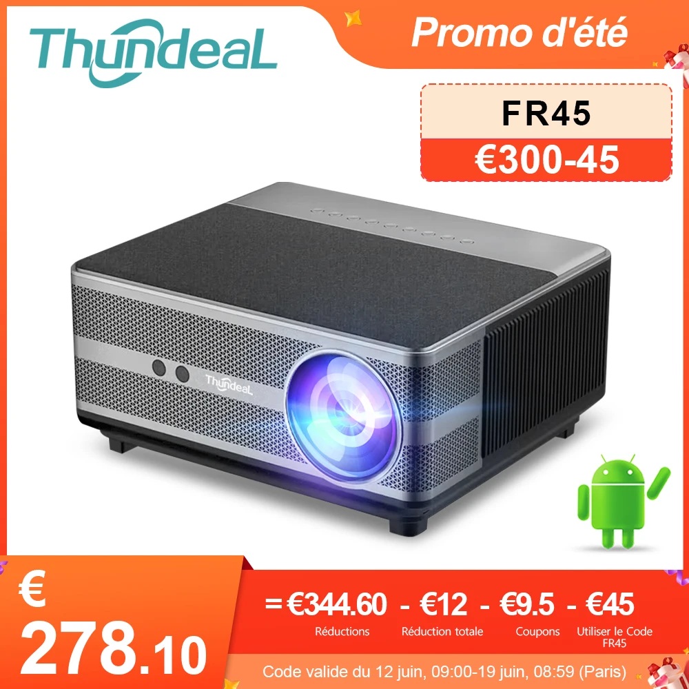 ThundeaL – projecteur Full HD 1080P TD98 WiFi LED 2K 4K, Android, PK ...