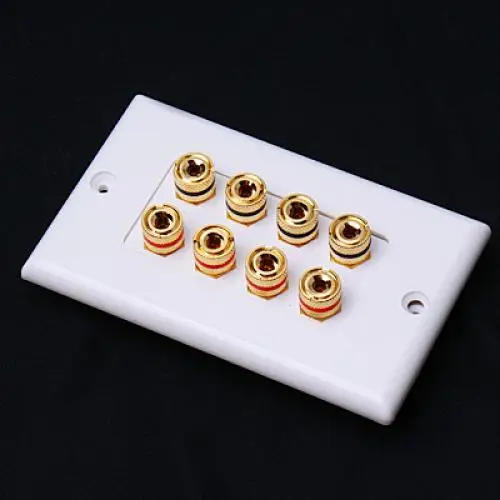8 Banana Plug 24k Gold Plated body speaker socket Speaker Cable Wall Plate