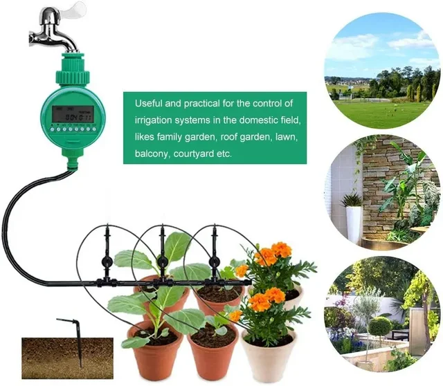 LCD Display Electronic Garden Watering Timer Automatic Irrigation Controller Intelligence Valve Watering Control Device 6