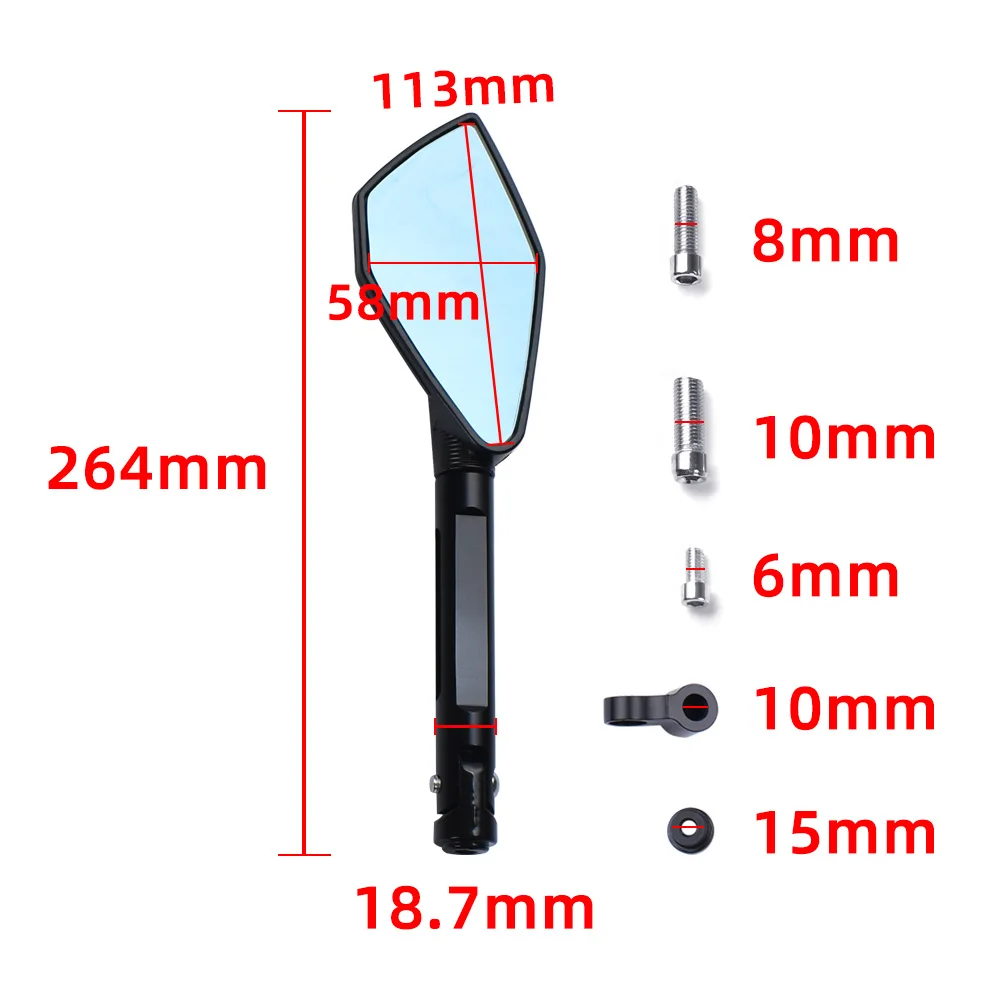 오토바이 핸들 바 후면보기 미러 YAMAHA T-MAX TMAX 560 T max 560 T-Max560 TMAX560 용 파란색 눈부심 방지 미러