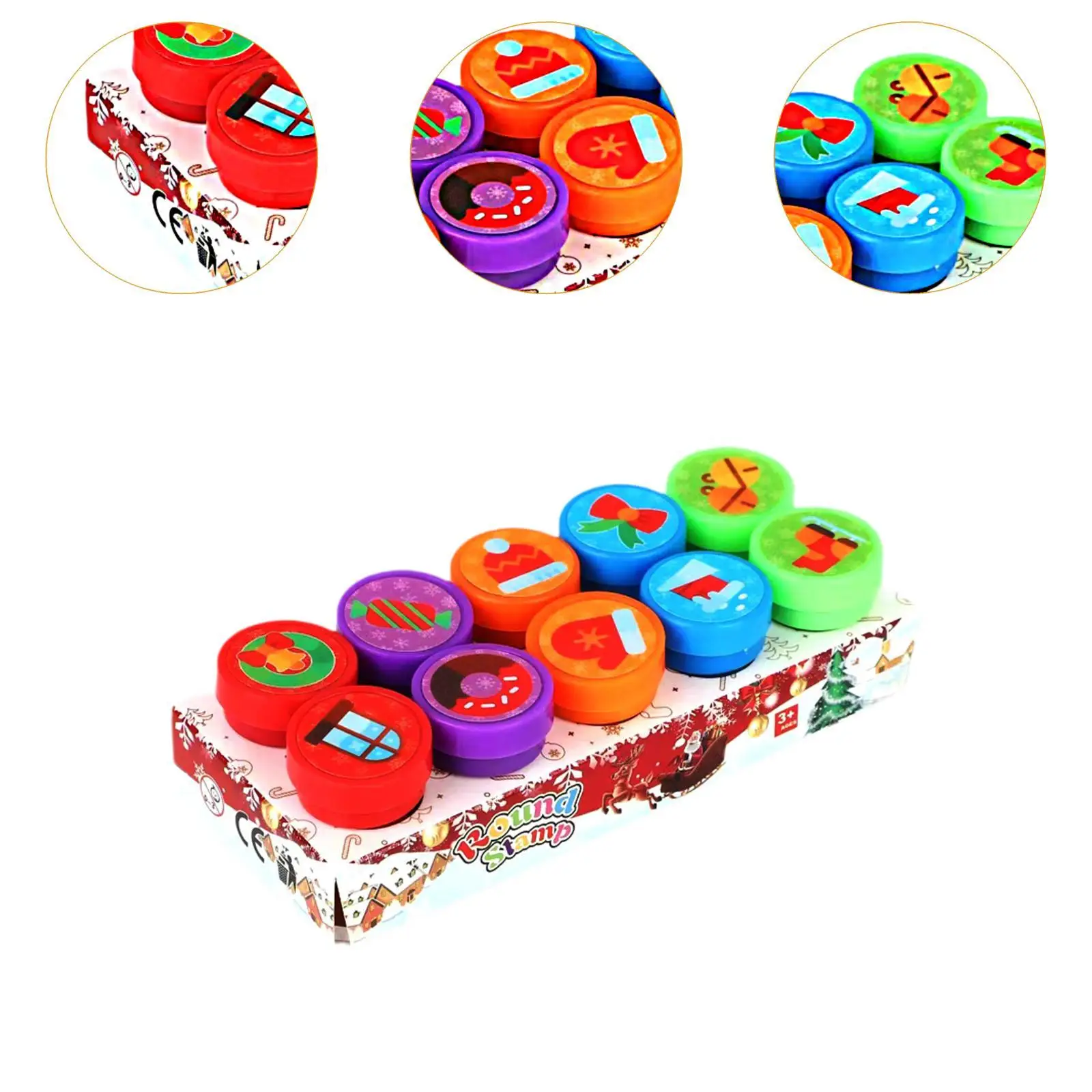30Pcs Christmas Stamps Accessories Holiday Stampers for Birthday Scrapbooking Photo Album Party Favors Supplies Happy Planner