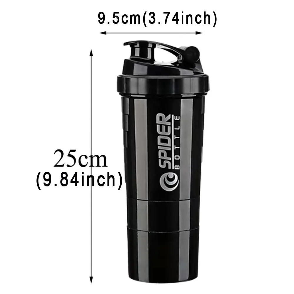 Protein Bottle Shaking Cup Protein Shaker Cup Shaker Bottle Self Stirring Shaker Cup 3 Layers Large Capacity Water Bottle Mixing Cup Body Building Exercise Mixing