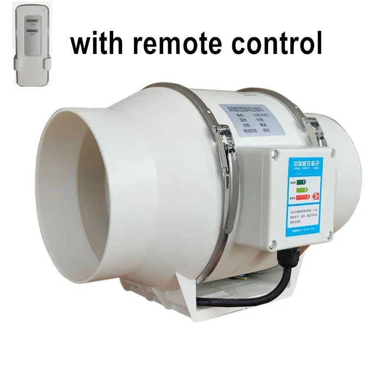 220V 4 Inch Remote Control Exhaust Fan Home Silent Inline Pipe Duct Fan ...