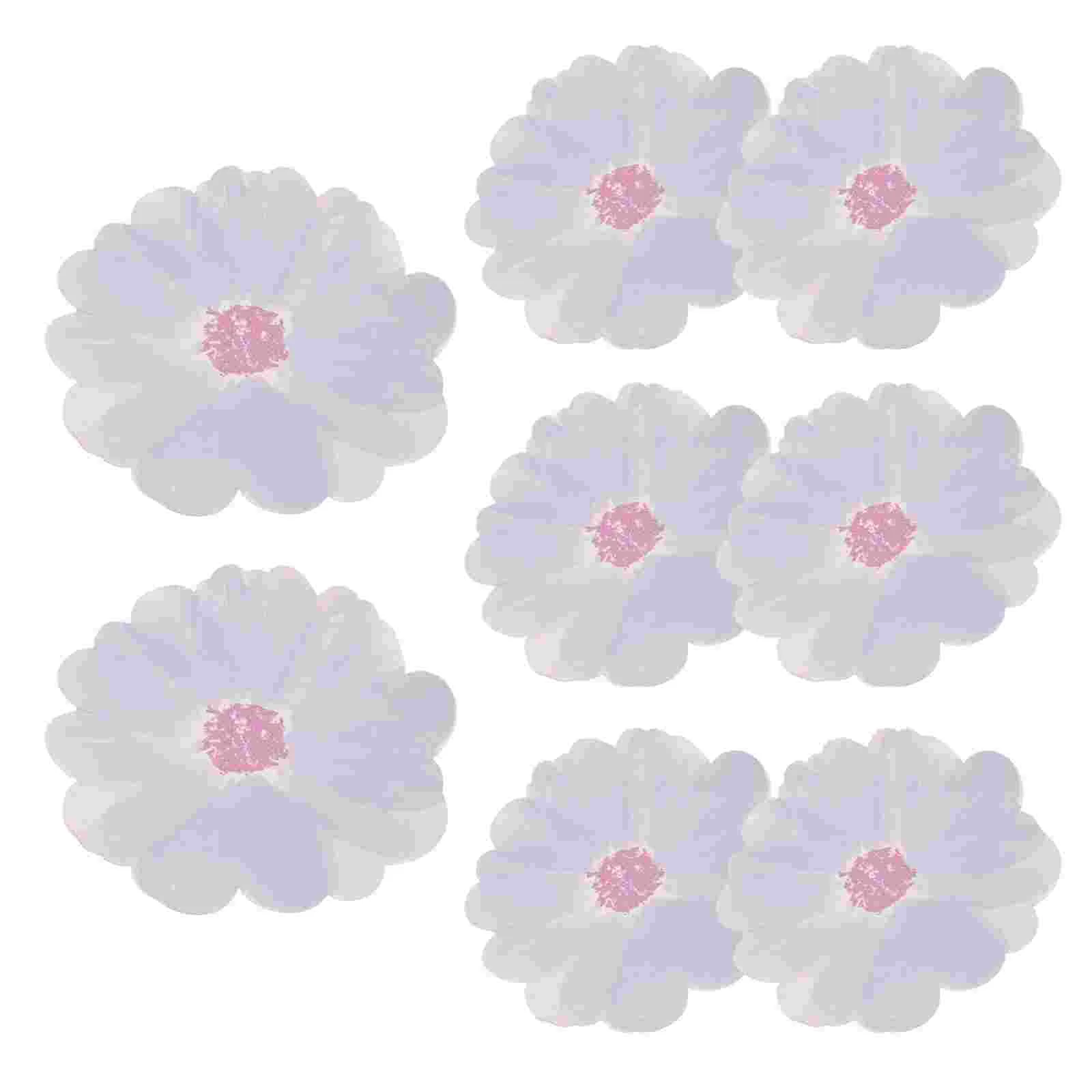 8 Pcs Blue Flower Tableware Disposable Paper Plates Party Catering Trays Dessert Plates Cookie Trays Fruit Candy
