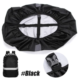 Waterproof Reflective Strap Backpack Rain Cover with Adjustable Anti-Slip Buckle (1PC Black-S)