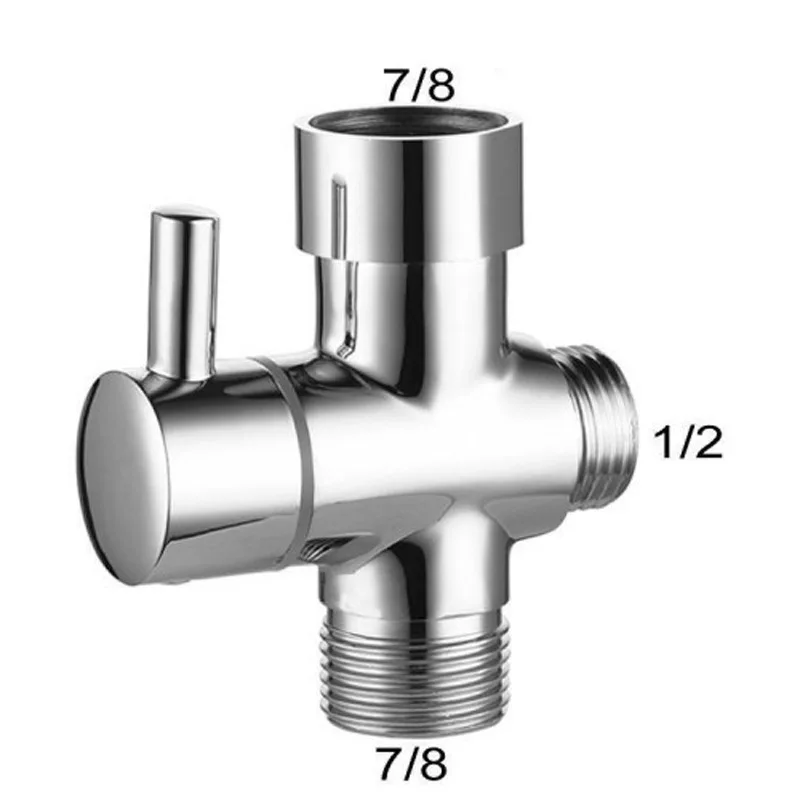 Toilet Corner Valve Water Distributor Spray Gun Shower Valve 7/8 1/2 Three-way 3/8 One in Two Out Water Distributor toilet spray gun shower diverter valve