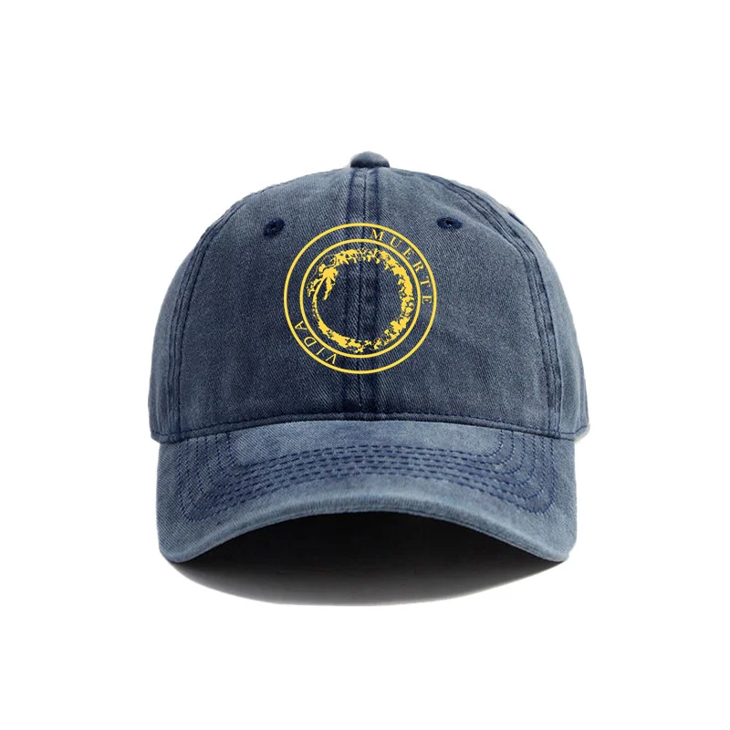 Canserbero Muerte Vida Distressed Baseball Cap Adult Unisex Adjustable Retro Dad Hat Summer Breathable Hats baseball cap baseball caps baseball hats