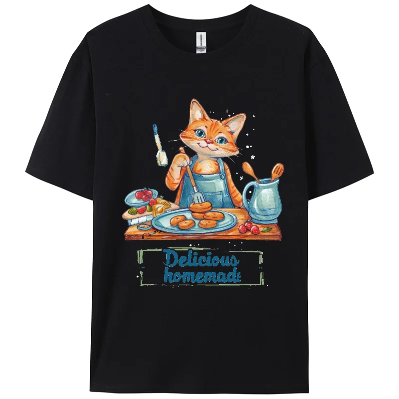

Y2K, летние повседневные футболки, футболка с принтом вкусного самодельного кота, женские короткие футболки берсерка, с коротким рукавом, праздничная одежда, для девочки