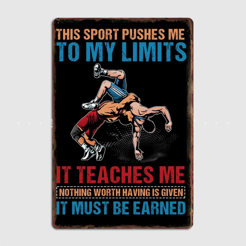 Sport Insegna Wrestling Hobby Metal Sign Poster Garage Soggiorno Cinema Living Custom Tin Vintage Home Decor